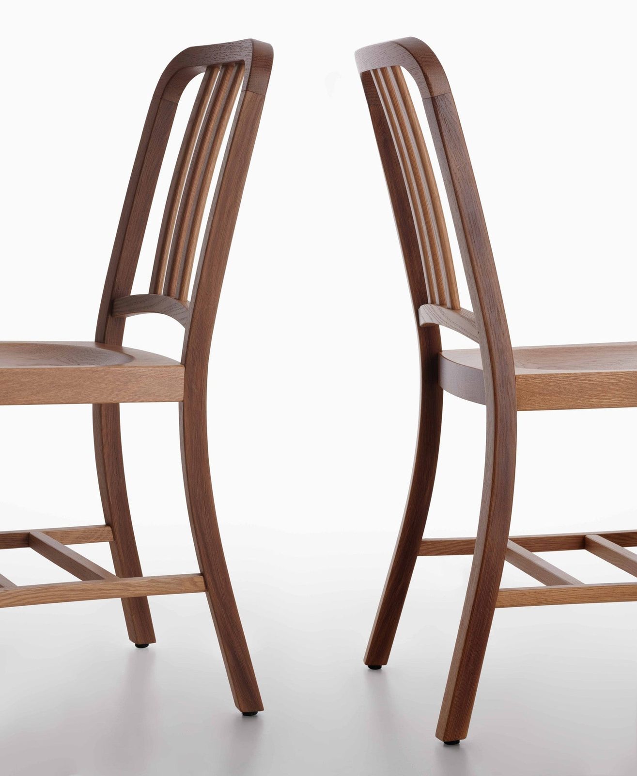 1006 Navy Wood Chair by Emeco, in situ