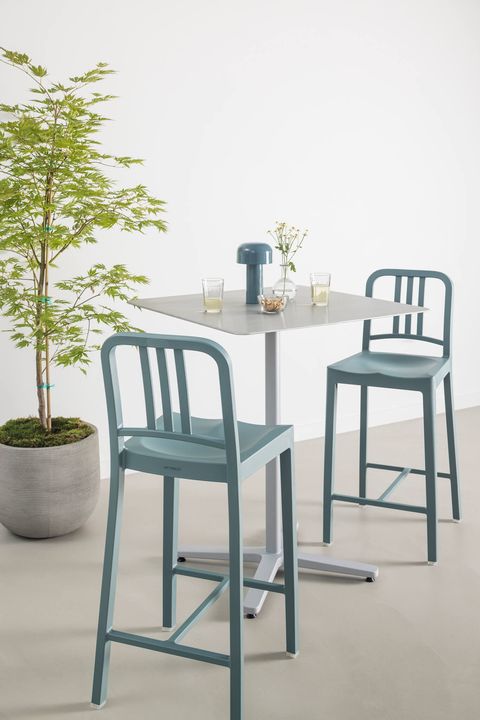 111 Navy Barstool by Emeco, in situ, view 3