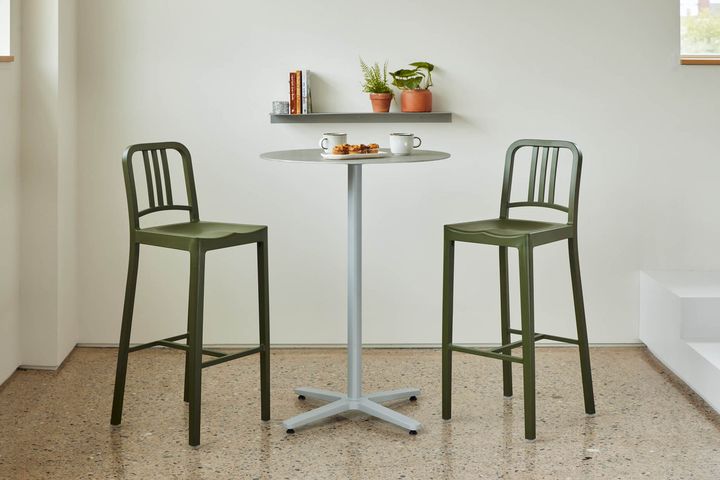 111 Navy Barstool by Emeco, in situ, view 4