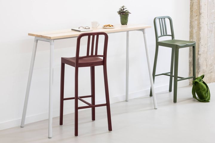 111 Navy Barstool by Emeco, in situ, view 5