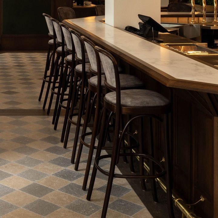 Hoffmann Barstool by Thonet, in situ