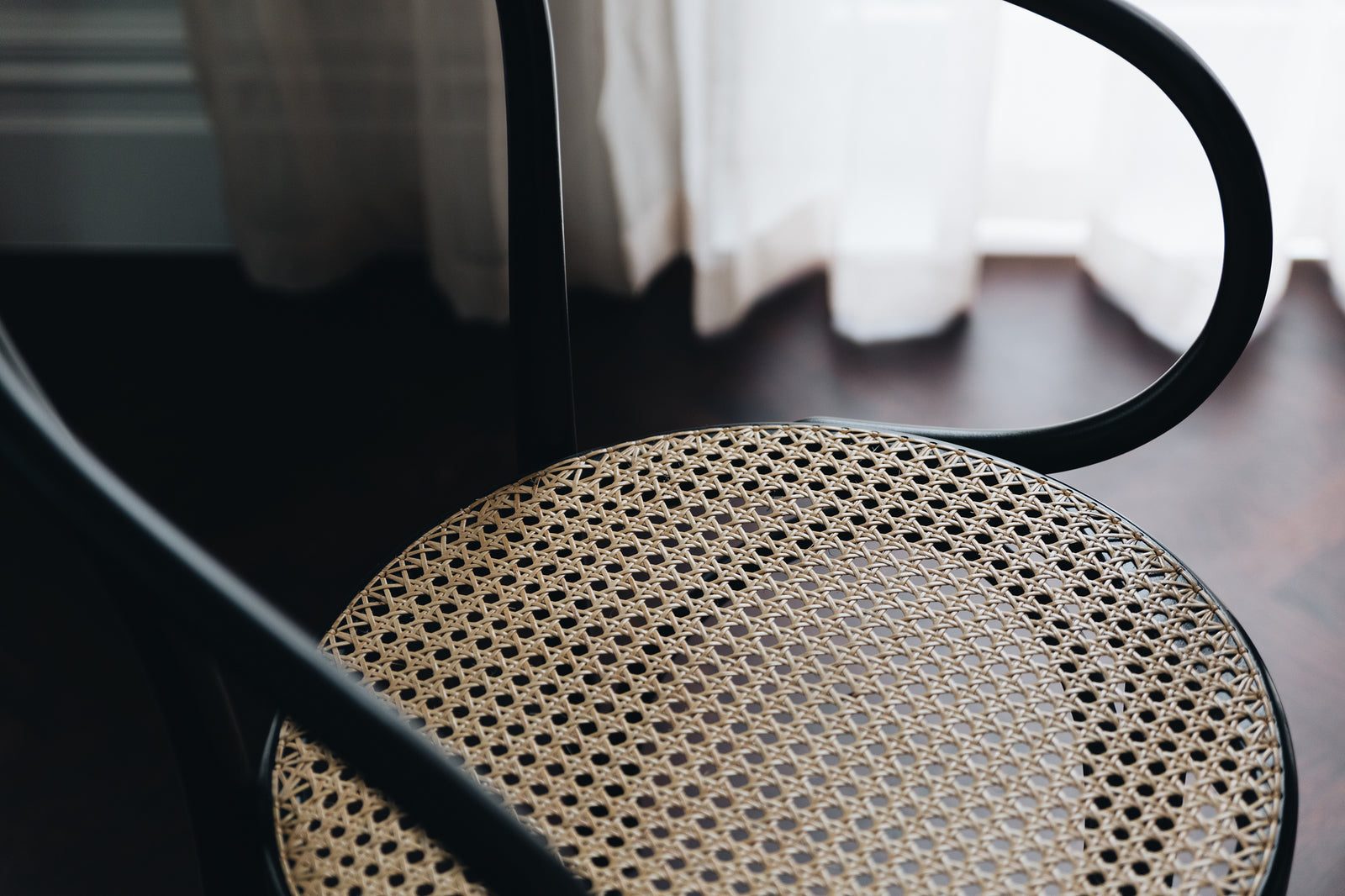 No. B9 Le Corbusier Cane Seat Arm Chair by Thonet, in situ