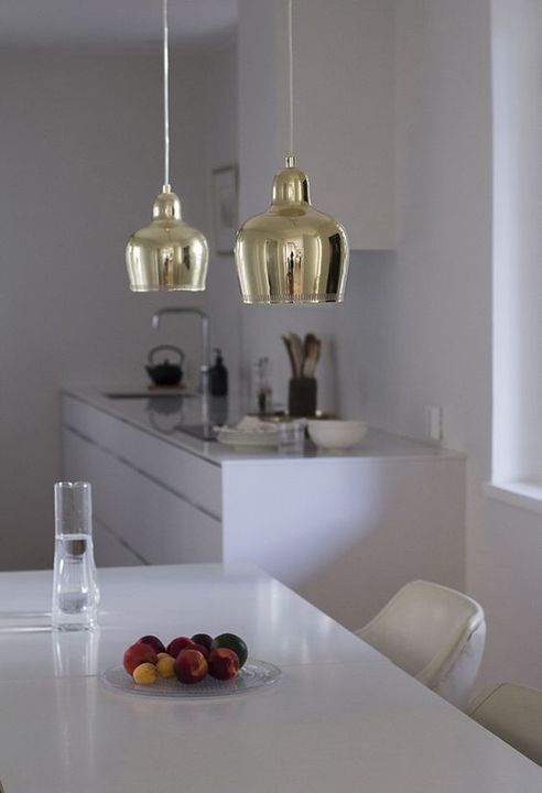 Pendant Lamp A330S "Golden Bell" by Artek, in situ, view 4