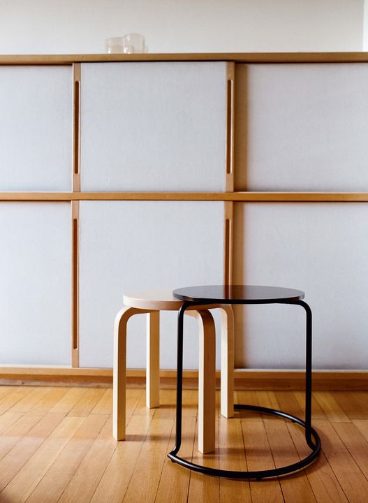 Stool E60 by Artek, in situ, view 4